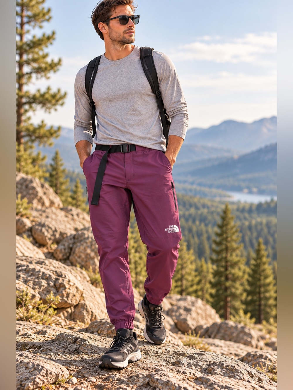 The North Face Paramount Pro Joggers Men L Purple FlashDry XD Hiking Pants